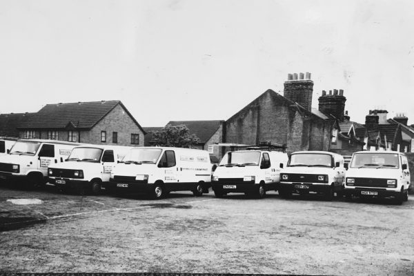 Our vans on site dating from the mid 1980s